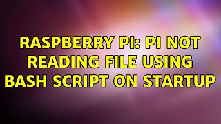 Raspberry Pi: Pi not reading file using Bash script on startup