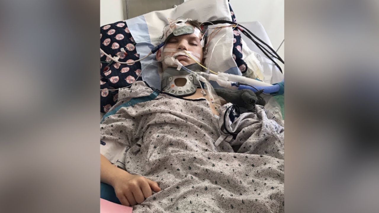 Boy recovering after being hit by a car while riding bicycle in ...