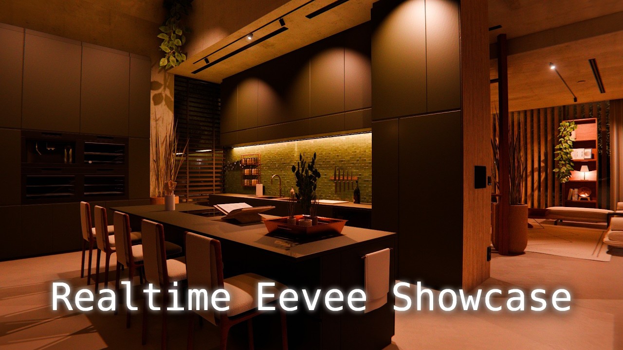 Blender Eevee Realtime Showcase | Modern Modular House 11