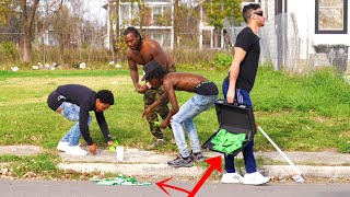 Blindman dropping 1,000,000 in the hood prank!