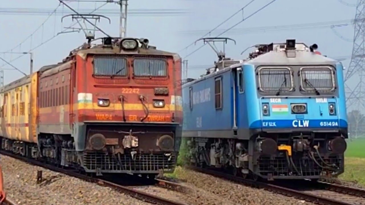 🔥EF12K MALGADI vs Wap4 INTERCITY Express & Local Train Furious Moving Throughout at Railgeat । [IR]