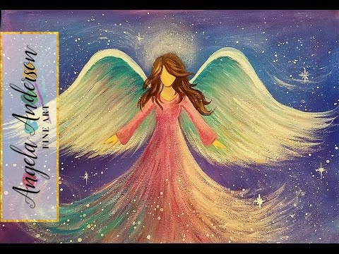 ANGEL Acrylic Painting Easy Step by Step Beginner Tutorial LIVE - YouTube