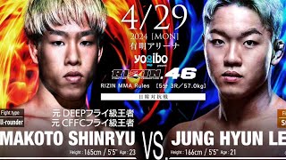 RIZIN46 神龍誠vsイ.ジョンヒョン　入場