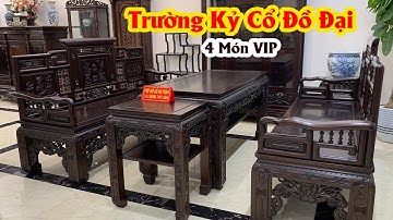 Chiêm Ngưỡng Trường Kỷ Huế Cổ Đồ Đại 4 Món VIP Tai Đồ Gỗ Mai Toàn