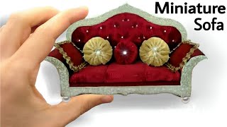 How To Make Mini Sofa | DIY Doll Sofa | Barbie | Miniature Things | Showpiece | Paper Craft Ideas