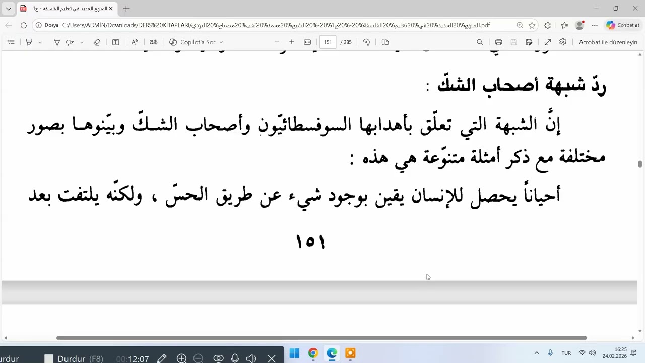 YENİ METODLA İSLAM FELSEFESİ  12  DERSIN DEVAMI
