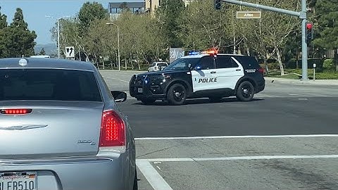 Irvine Police Department 2020 Ford Explorer responding to a traffic collision