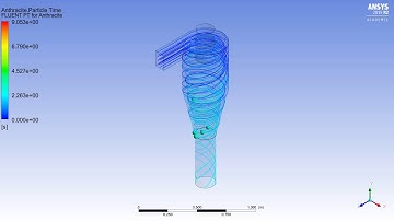 particle tracking animation of cyclone separator (case 6)