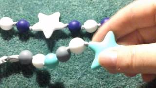 Pacifier Clip Boy, BPA Free Silicone, Use with Any Pacifier or Teether, 2 Pack (Navy/White/Turquoise