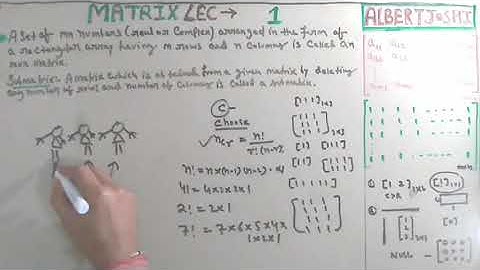 Matrix lecture 1 | maximum number of submatrix of a matrix | definition of a matrix