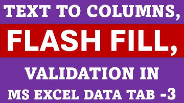 Mastering Excel Data Tab 3/5: Text to Columns and Flash Fill Techniques in Telugu
