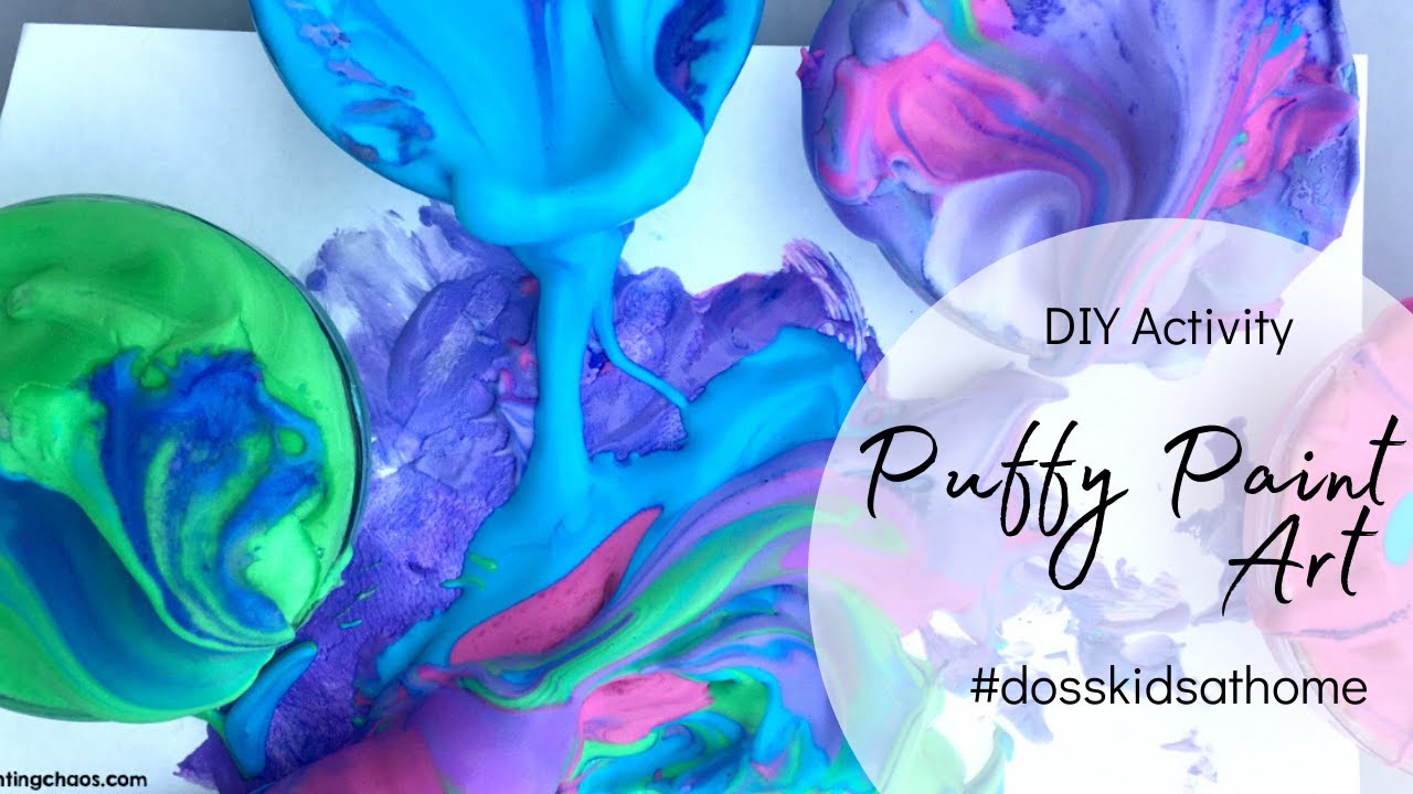 Quick Puff Paint Art! DIY Activity dosskidsathome YouTube