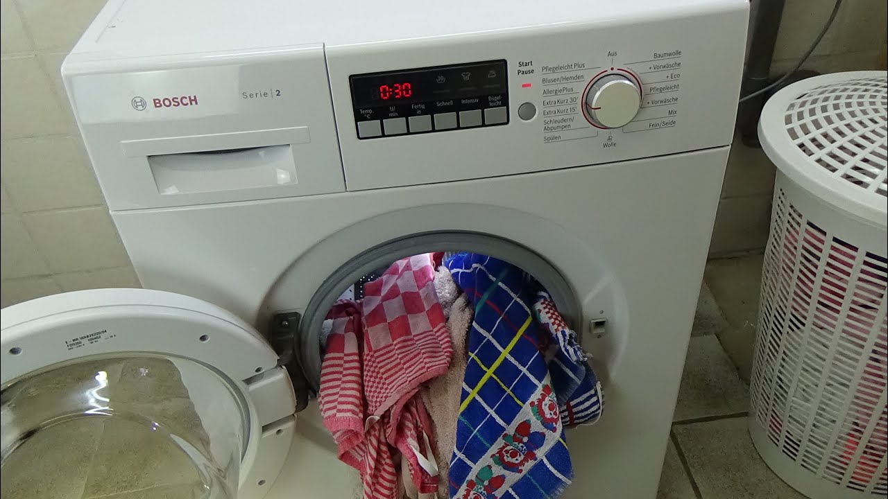 Bosch Wab28220 Serie 2 Washing Machine, Quick Wash 30 Minutes 30 Degrees  Program Test Example 264 - Youtube