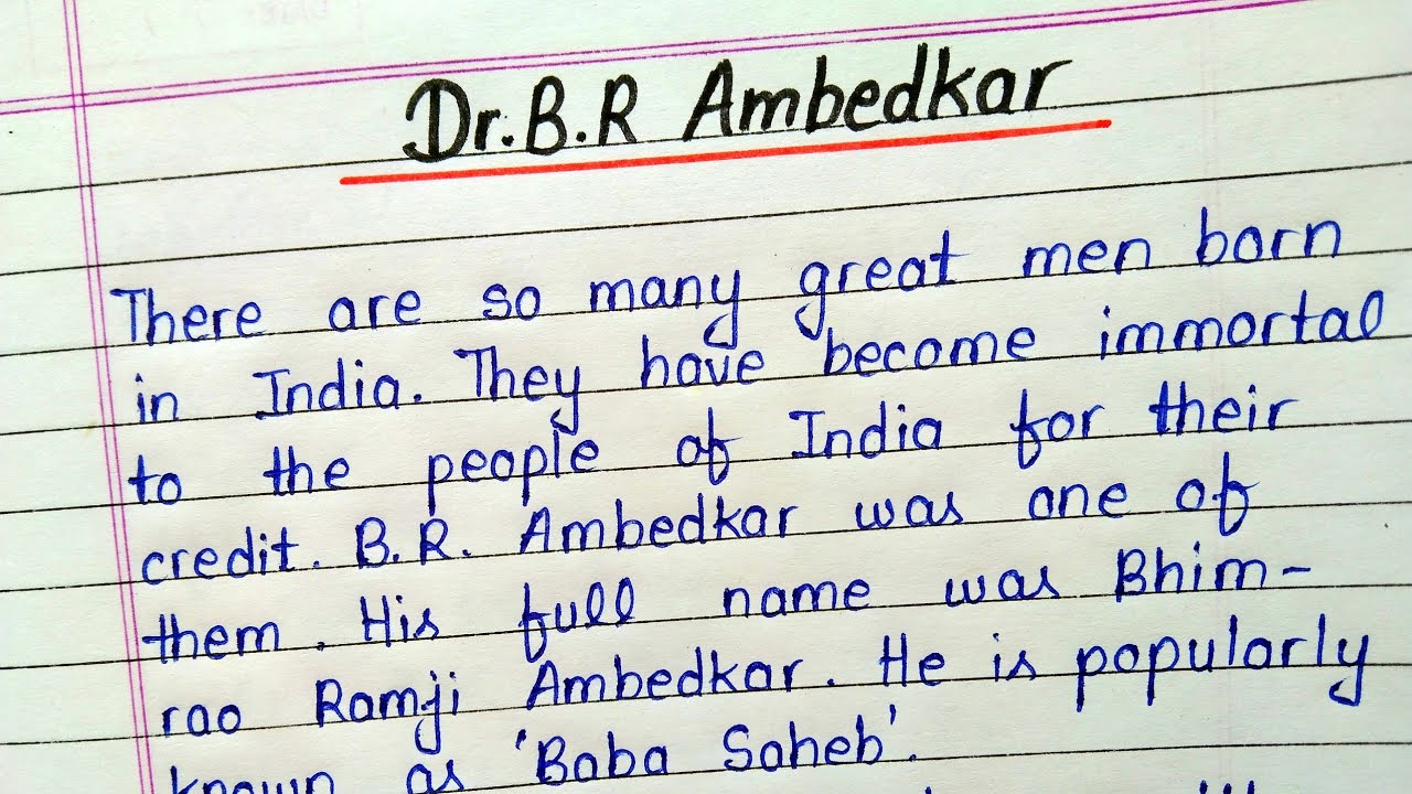 paragraph speech writing essay on dr br ambedkar in english