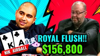 Nik Airball Hits A ROYAL FLUSH Against Viffer! CRAZY HAND!!!