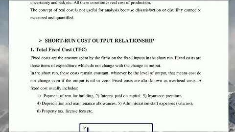 Part- 3- Cost Output relationship in short run- Total Fixed Cost and Total Variable Cost