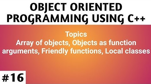 Lecture - 16 Programming with C++ || MSc Computer Science || BCA || MDU Rohtak