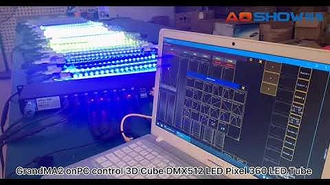 Aoshowled@ GrandMA2 onPC Software connection Artnet DMX Box Control 3D Cube DMX LED Pixel 360 Tube
