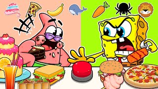 [Animation] Spongebob vs Patrick! Eating Emoji Foods challenge Mukbang! Spongebob Mukbang