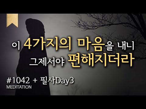 ☯ 필사 Day3+ "이 4가지의 마음을 내니 그제서야 편해지더라" + 절운동 + 자등명명상 ▶귓전명상수련(1042일) CH Meditation #CHMU #명상수업 #법문 #필사