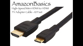 High-Speed Mini-HDMI to HDMI TV Adapter 10 Feet Cable