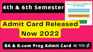 Sol 4th & 6th Semester Admit Card Released 2022 |BA & B.com Prog Admit Card Released |Sarkari Result