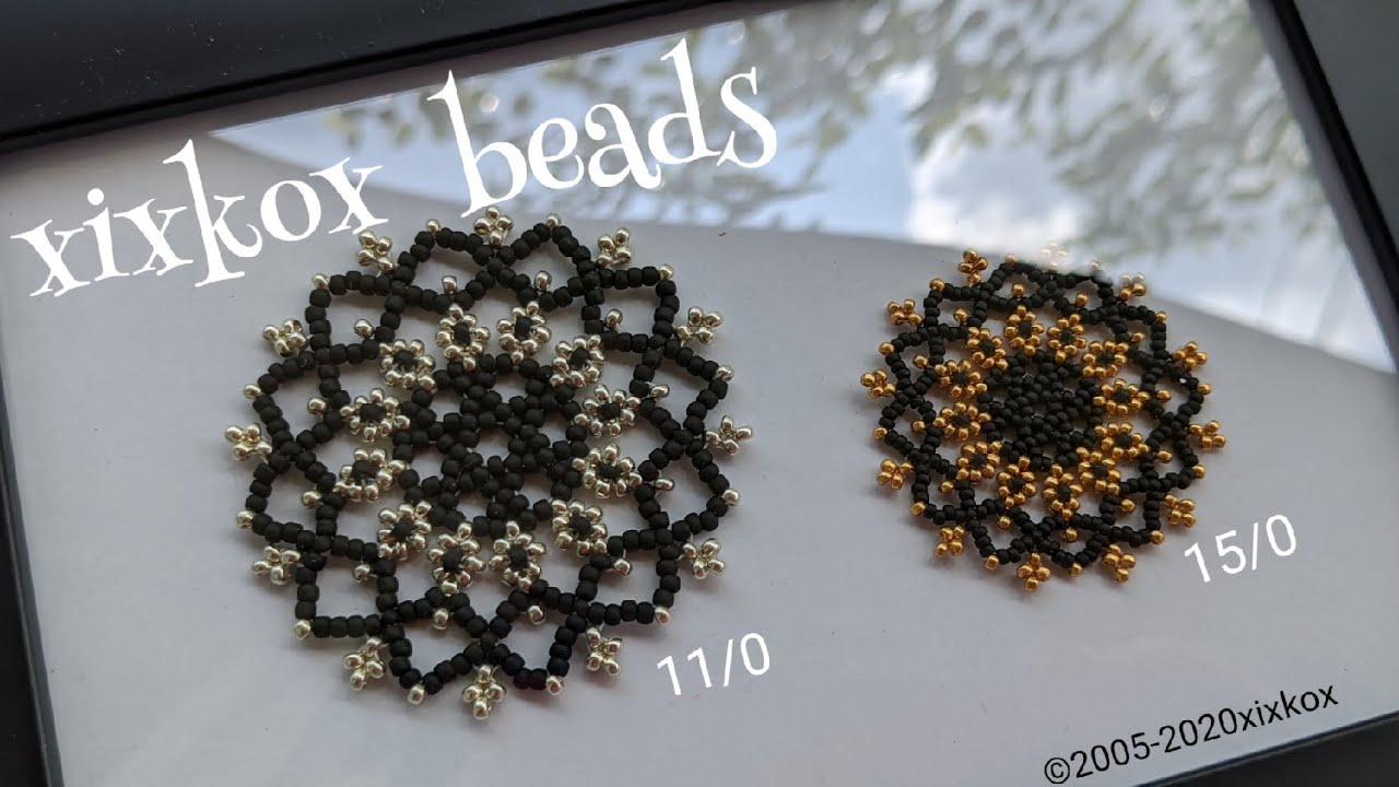【DIY】xixkox beads 🌻 丸小シードビーズ(11/0)で編む向日葵のモチーフ