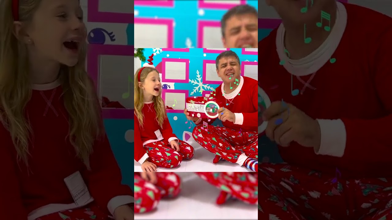 Nastya and dad sing Christmas songs 