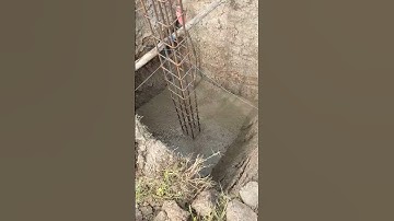 vibrator used at foundation column after concrete at site to make honeycomb less concrete
