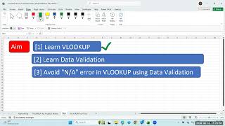 தமிழில் - EXCEL - VLOOKUP / DATA VALIDATION (List) / Avoiding "N/A" error in VLOOKUP