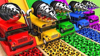 Drill Construction Vehicles, Bulldozer, Tractor Cars Pretend play with Learn Colors Toys for kids