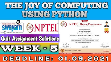 The Joy of Computing using Python | NPTEL | Week 5 | Assignment 5 Solution | July 2021