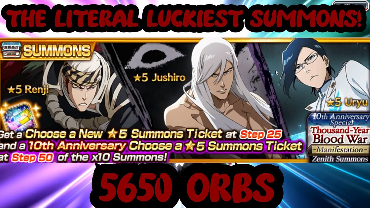 10TH ANNIVERSARY PART 2!! TYBW SUMMONS 5650 ORBS!!! BLEACH BRAVE SOULS!!