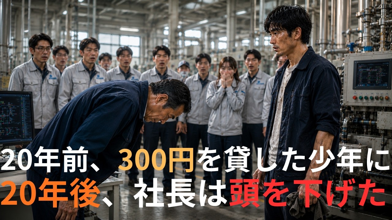 「20年前、300円を貸したあの少年に――20年後、運命は再び二人を引き合わせた。」「そして、その再会の日――男は頭を下げることになる。」#感動ストーリー
