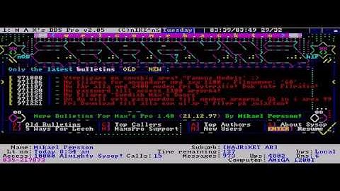 Screens from my old Amiga BBS