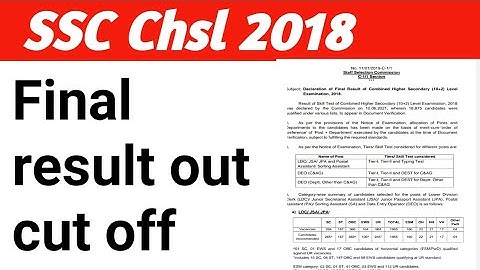 Ssc chsl 2018 final result /Ssc chsl  result /chsl 2018 final result