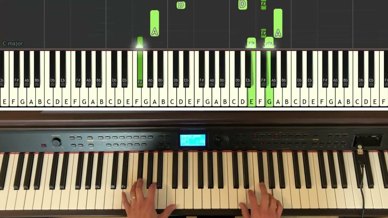 Kanon D-dur - J. Pachelbel, pianino (opcja layer/dual pianino & skrzypce), Synthesia, Canon in D
