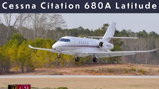 Cessna 680A Citation Latitude Arriving and Nighttime Departure