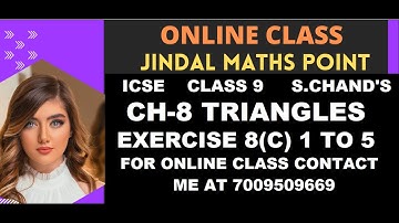 Ch-8 Triangle (Congruency) Ex-8(C) Q. No.1-5 From S. Chand