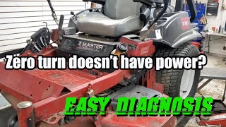 Zero Turn No Power, Bogs/Dies Under Load How To Diagnose Easy