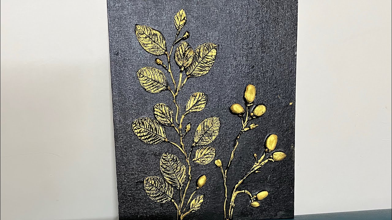 3d leaves painting , how to paint 3d leaves painting full tutorial step ...