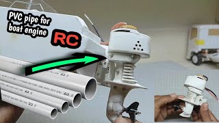 I made a boat engine from PVC pipe material and makeshift equipment. RC boat 💯