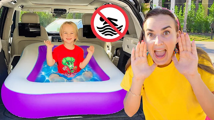 Chris and Mom Inflatable Pool Adventure - funny stories for kids