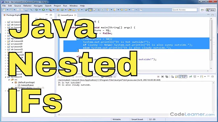 Java Programming Tutorial - 05 - Nested IF Statements