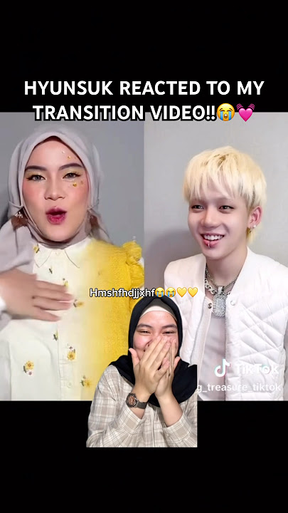 HYUNSUK REACTED TO MY TRANSITION!! THANK YOU SO MUCH TREASURE😭💛 #yellow #트레저 #makeuptransition
