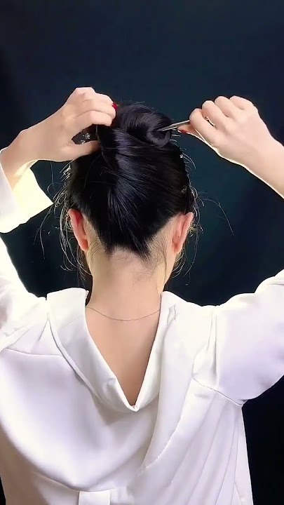 Hairstyle with a chopstick #hairstyle #hairtutorial #updo