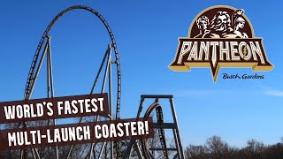 Riding Pantheon: The World's Fastest Multi-launch Roller Coaster at Busch Gardens Williamsburg!