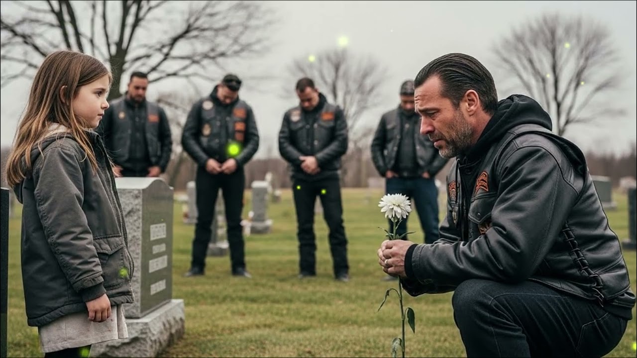 Little Girl Asked a Biker Why He Visits Her Mom’s Grave Every Year — His Answer Broke the Whole Club