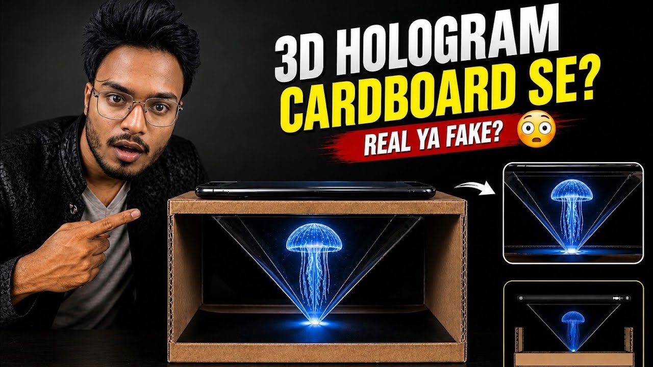 3d hologram | how to make a 3d hologram in home - YouTube