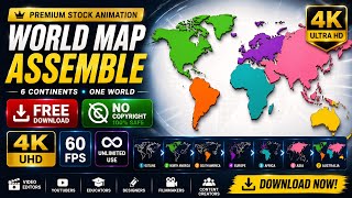 FREE 4K World Map Animation | No Copyright | Download